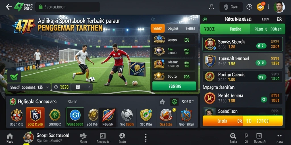 Tampilan gameplay taruhan olahraga di aplikasi 47F.