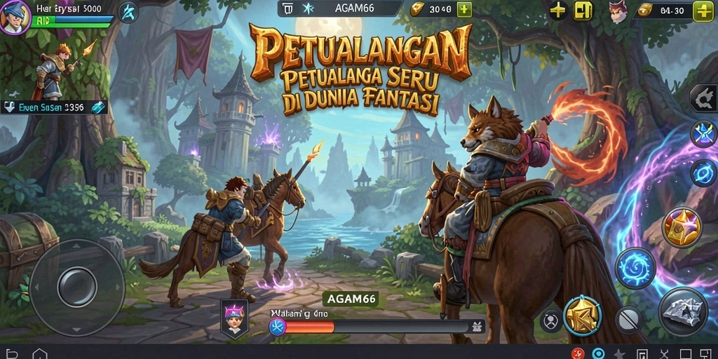 Screenshot AGAM66 menampilkan karakter utama dalam aksi petualangan.