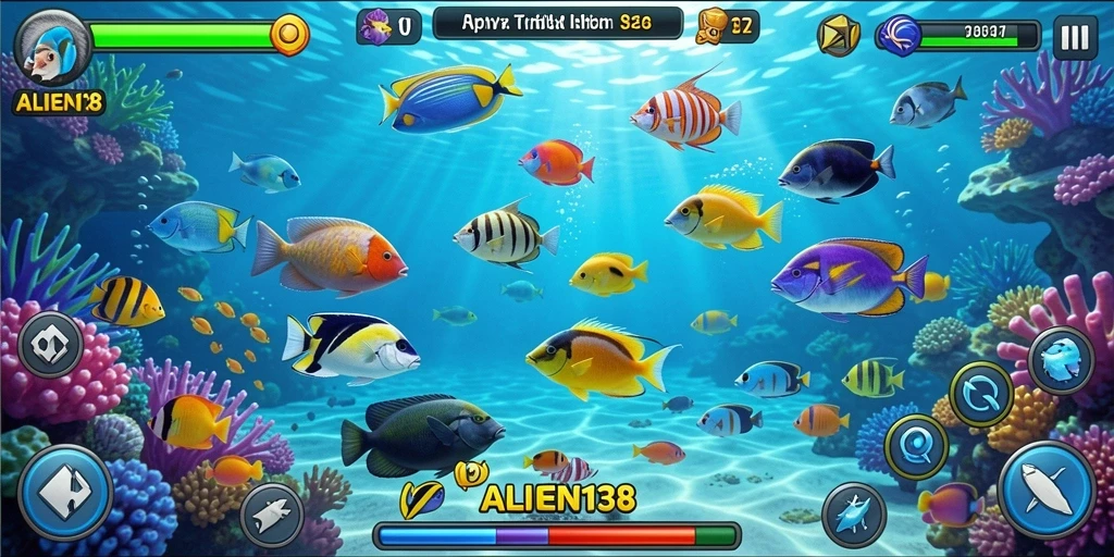 Tampilan gameplay seru dalam ALIEN138 yang menghadirkan pengalaman Tembak Ikan.
