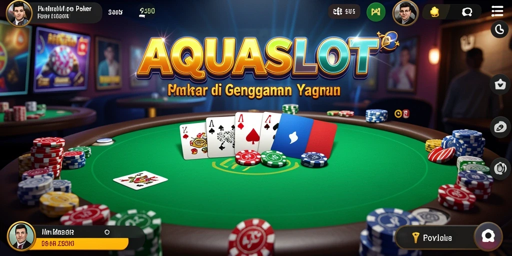 Tampilan gameplay AQUASLOT yang memukau dalam permainan Poker.