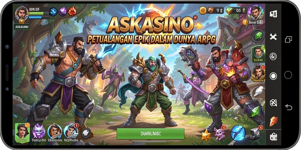 Tampilan gameplay ARPG yang mendebarkan dan penuh aksi di ASKASINO.