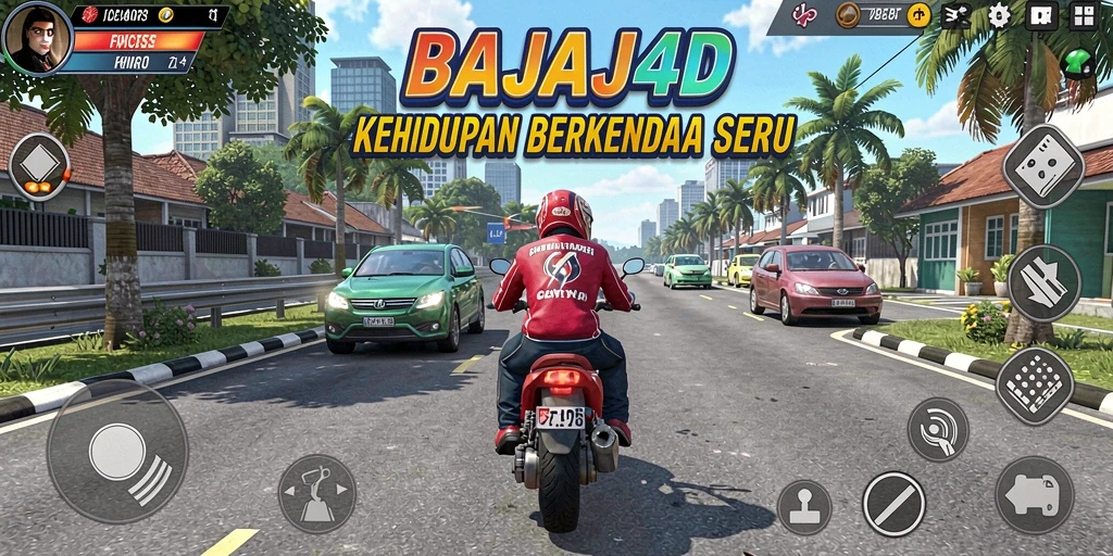 Tangkapan layar utama dari gameplay <strong>BAJAJ4D</strong> yang menampilkan pengalaman berkendara yang realistis.