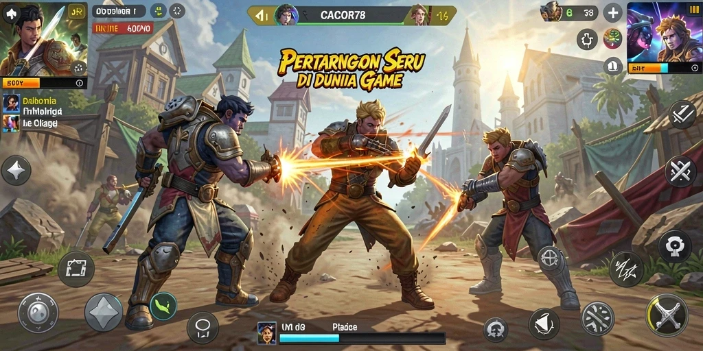 Screenshot gameplay CACOR78 yang menunjukkan aksi pertarungan yang intens.