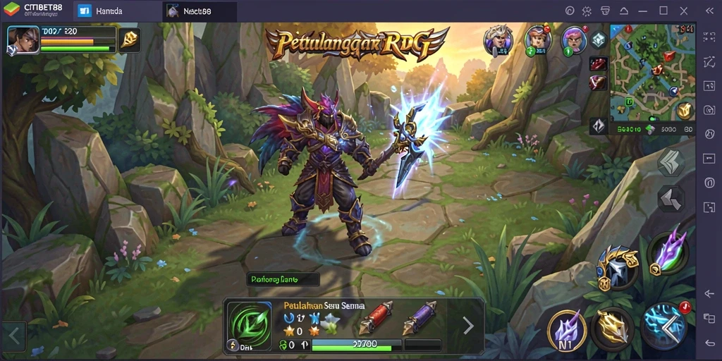 Tangkapan layar gameplay CITIBET88 menampilkan aksi RPG yang seru.