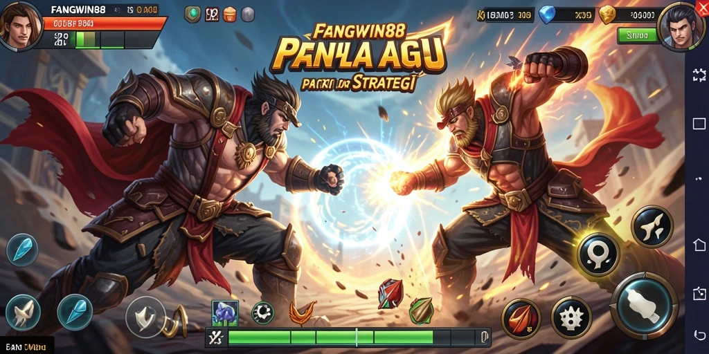 Screenshot gameplay FANGWIN88 yang menunjukkan aksi pertarungan yang intens.