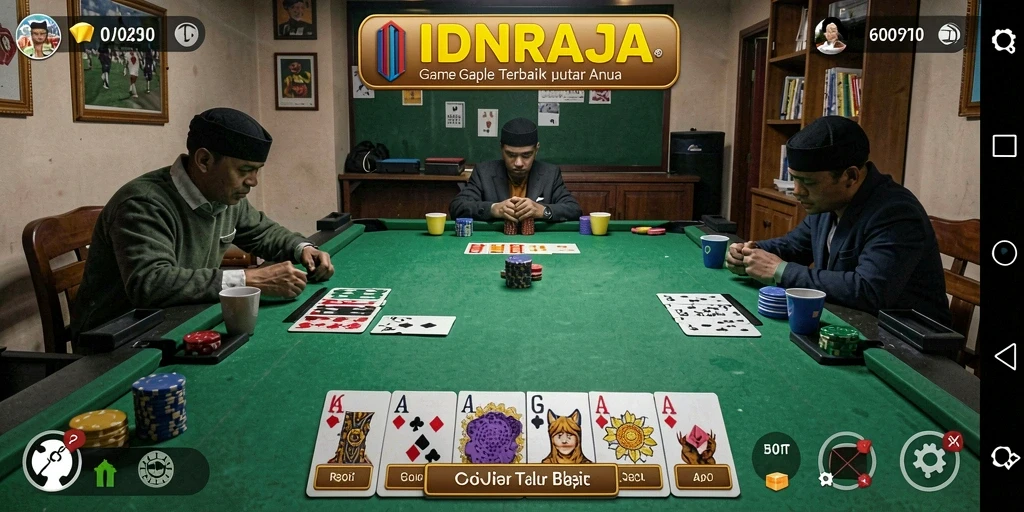 Screenshot gameplay <strong>IDNRAJA</strong> yang menampilkan pertarungan seru di Gaple.
