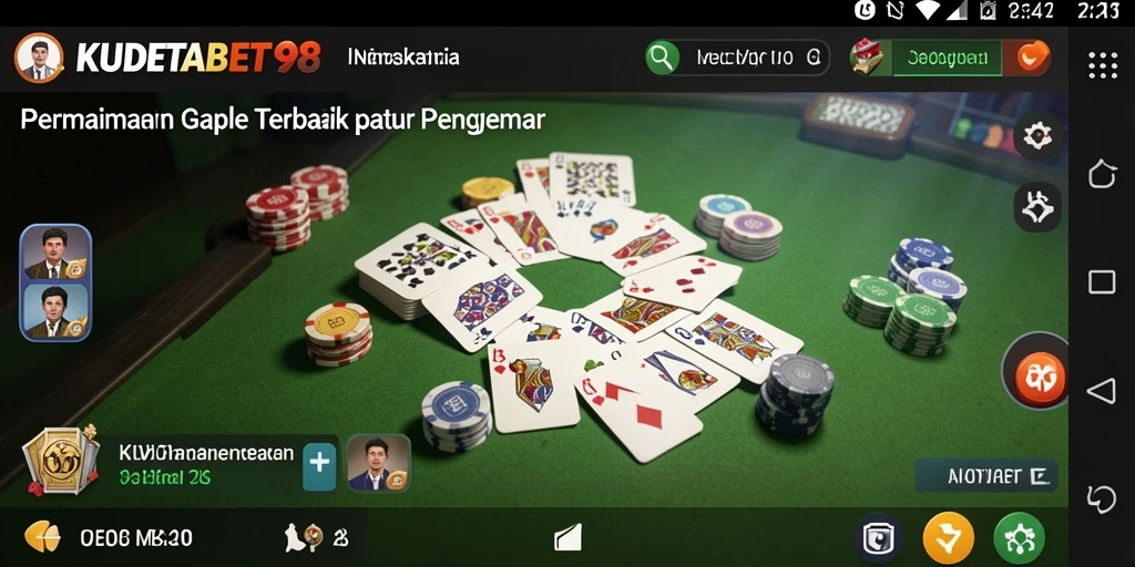 Tampilan gameplay Gaple yang seru dan interaktif di KUDETABET98.