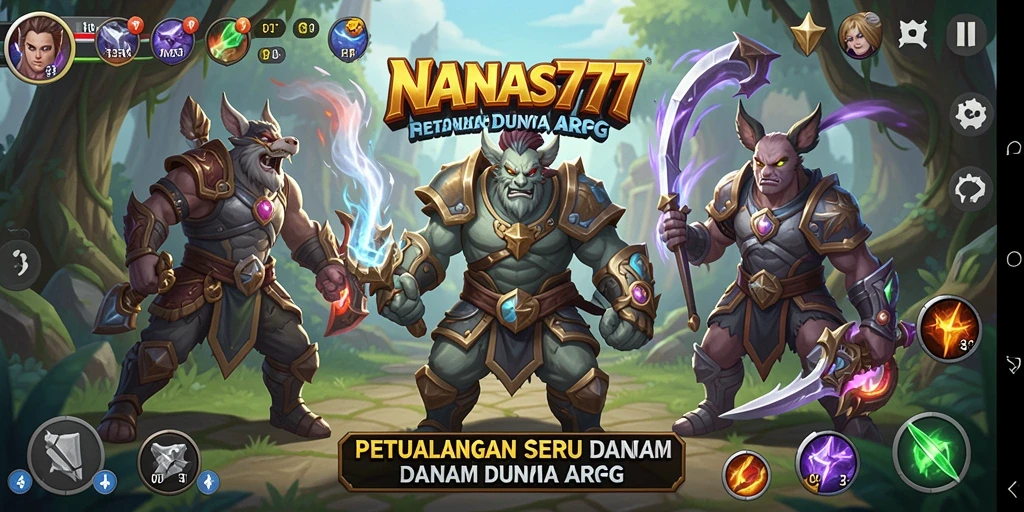 Gameplay NANAS777 yang seru dengan pertarungan aksi mendebarkan.
