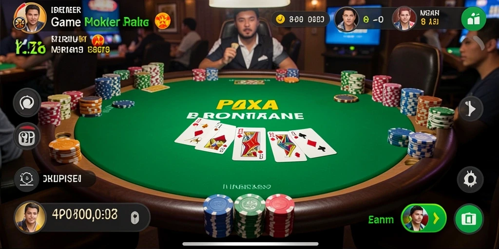 Screenshot gameplay PP7 yang menunjukkan keseruan bermain Poker.