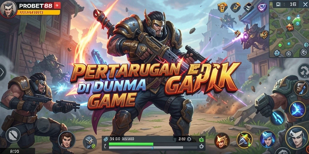 Screenshot menampilkan pertarungan seru dalam PROBET88 dengan karakter yang beraksi.