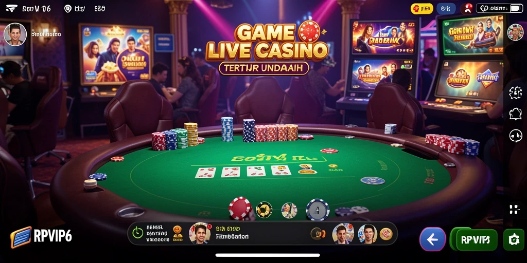 Screenshot gameplay RPVIP6 yang memperlihatkan dealer dan pemain berinteraksi.
