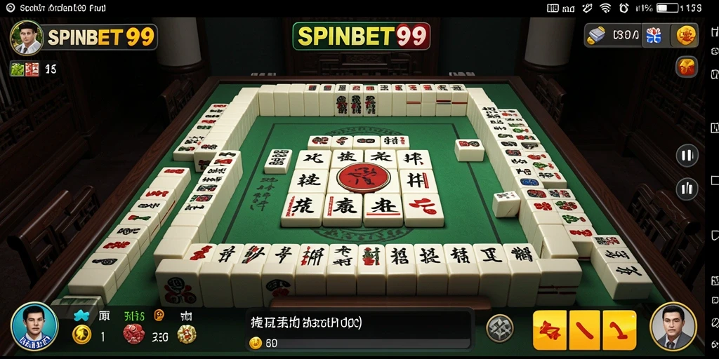 Screenshot gameplay SPINBET99 menampilkan aksi seru permainan Mahjong.