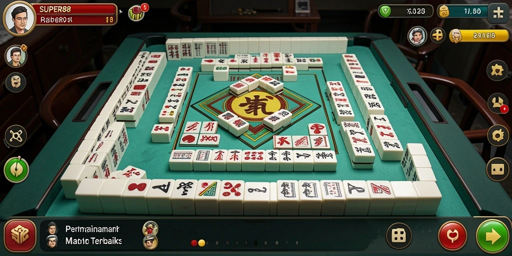 Tangkapan layar SUPER88 menampilkan aksi seru permainan Mahjong yang menantang.