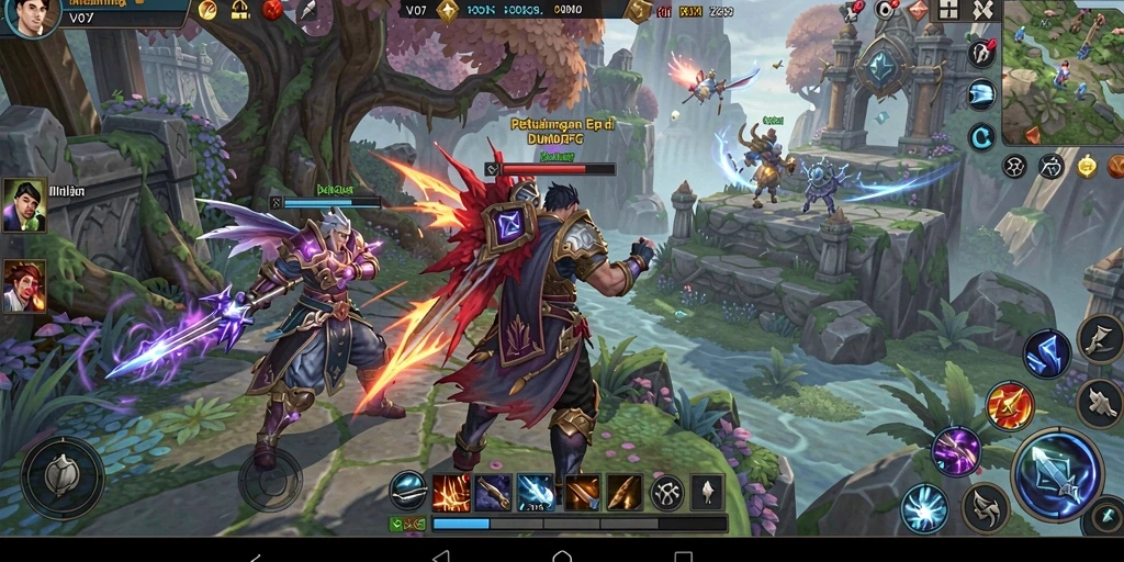 Gameplay seru dalam dunia MMORPG yang luas dan interaktif.