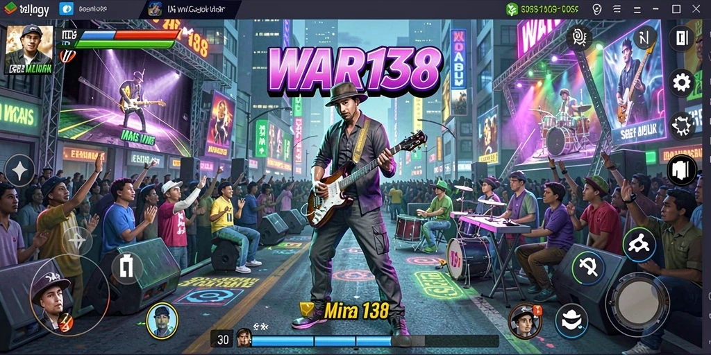 Tampilan gameplay WAR138 yang mendebarkan dengan musik yang mengalun.