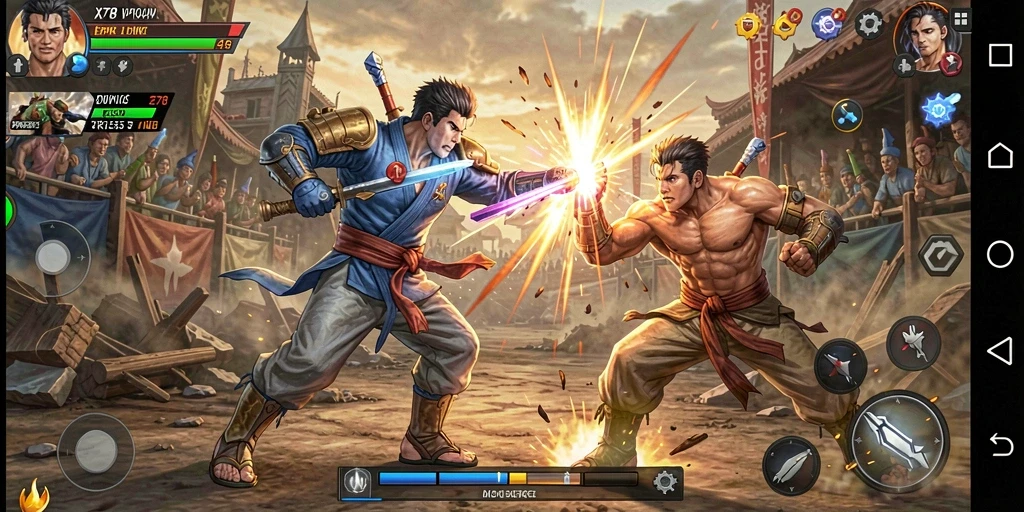 Tampilan seru dan intens dari gameplay Fighting X78.