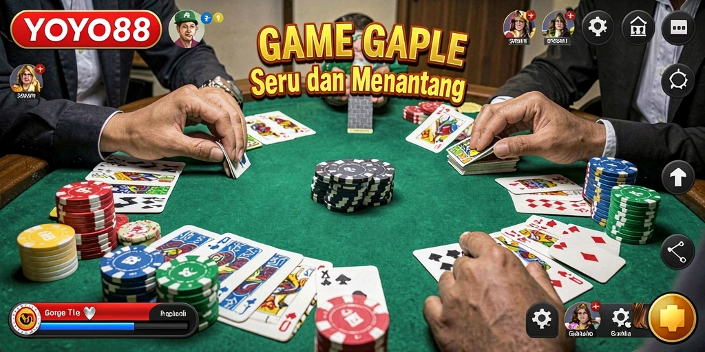 Tampilan gameplay Gaple yang menarik dan interaktif di YOYO88.